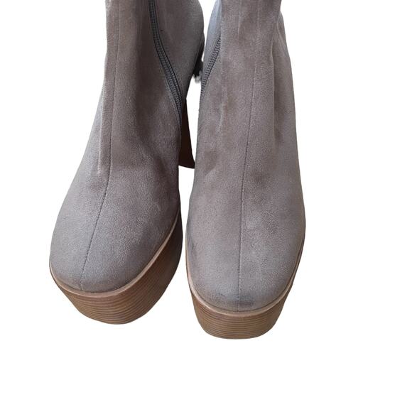 Jeffrey Campbell Mexique-3 Taupe Suede Platform Block Heel Bootie Size 8.5 - Picture 9 of 12